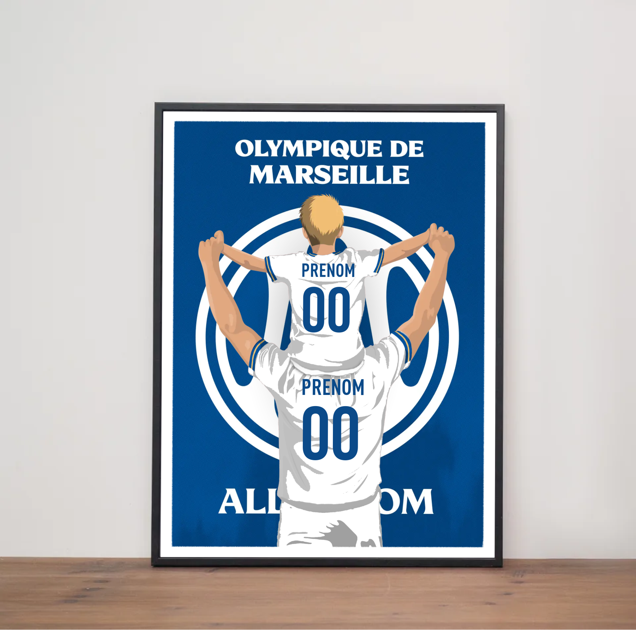 Affiche OM - Père et Enfant Personnalisé 2026