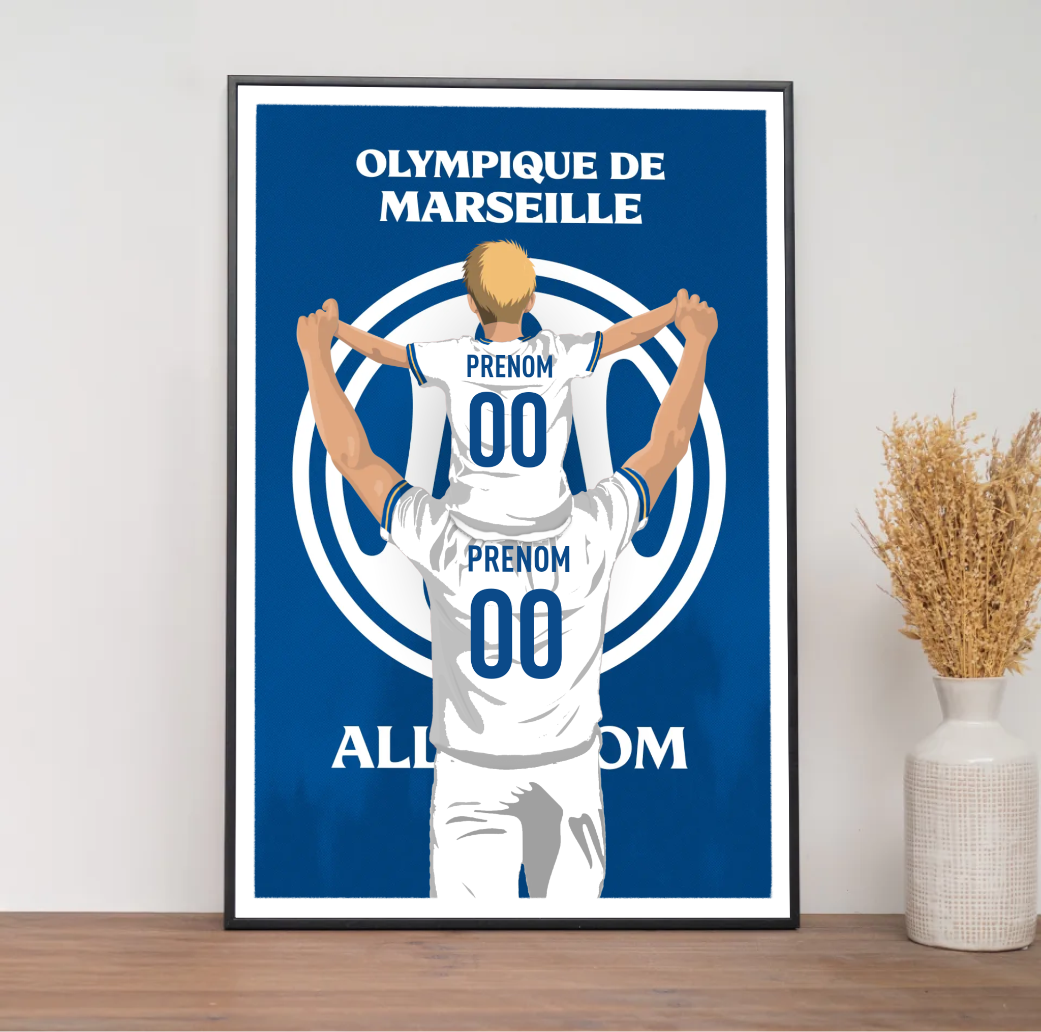 Affiche OM - Père et Enfant Personnalisé 2026