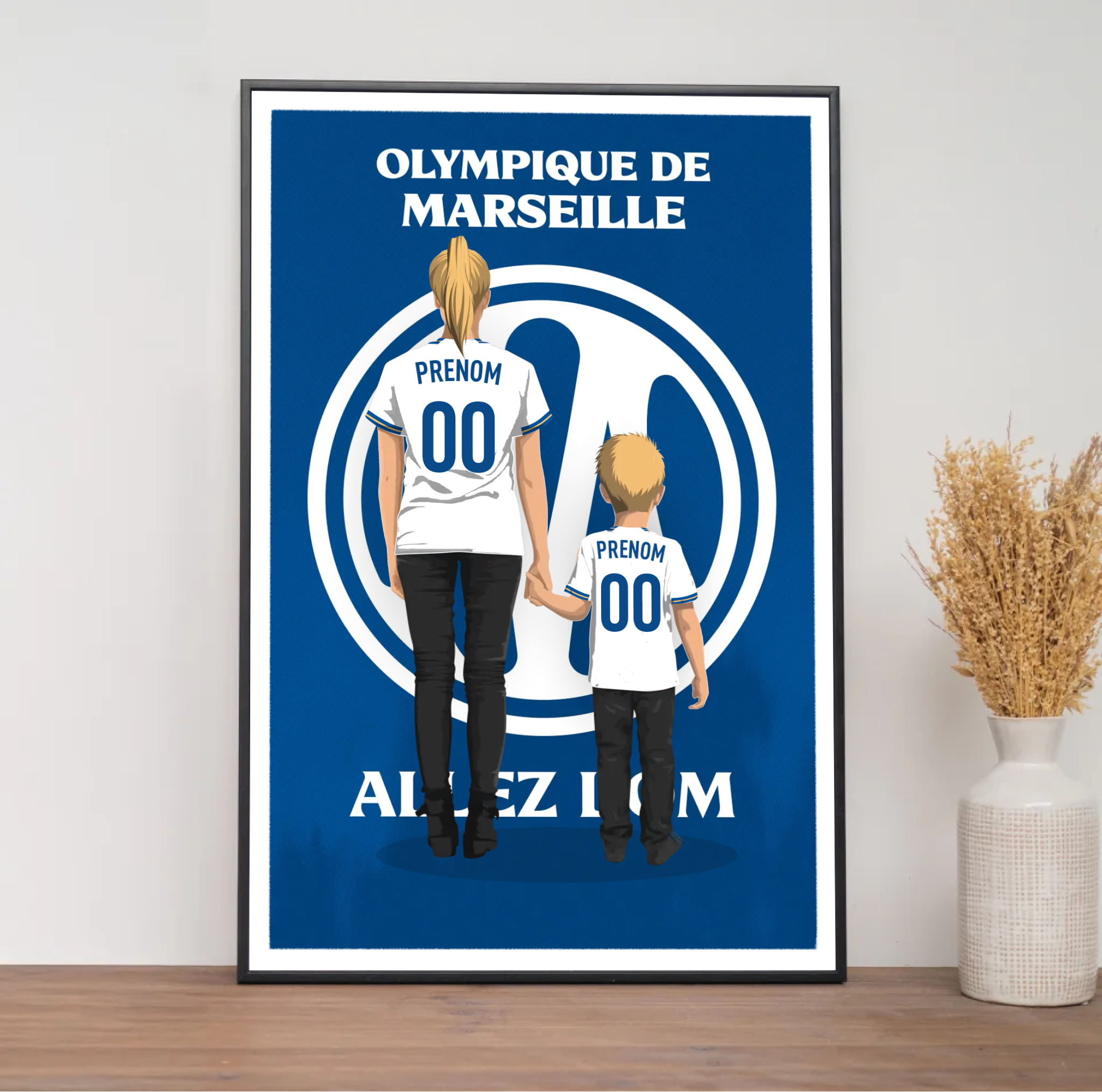 Affiche OM - Mère et Enfant Personnalisé 2026