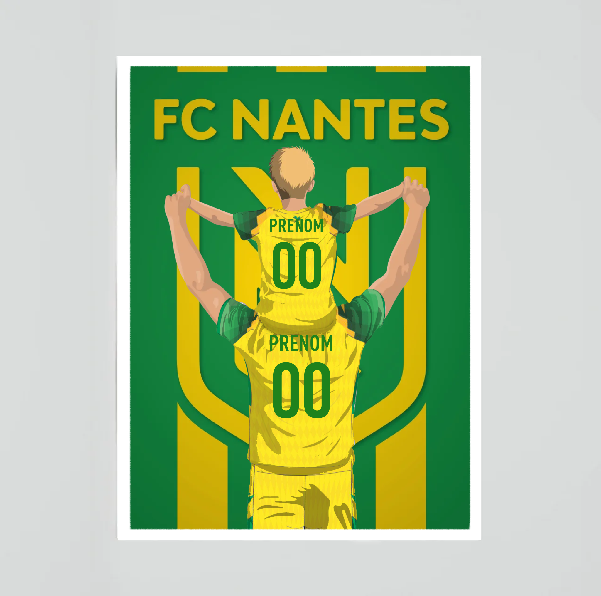Affiche FC Nantes - Père et Enfant Personnalisé