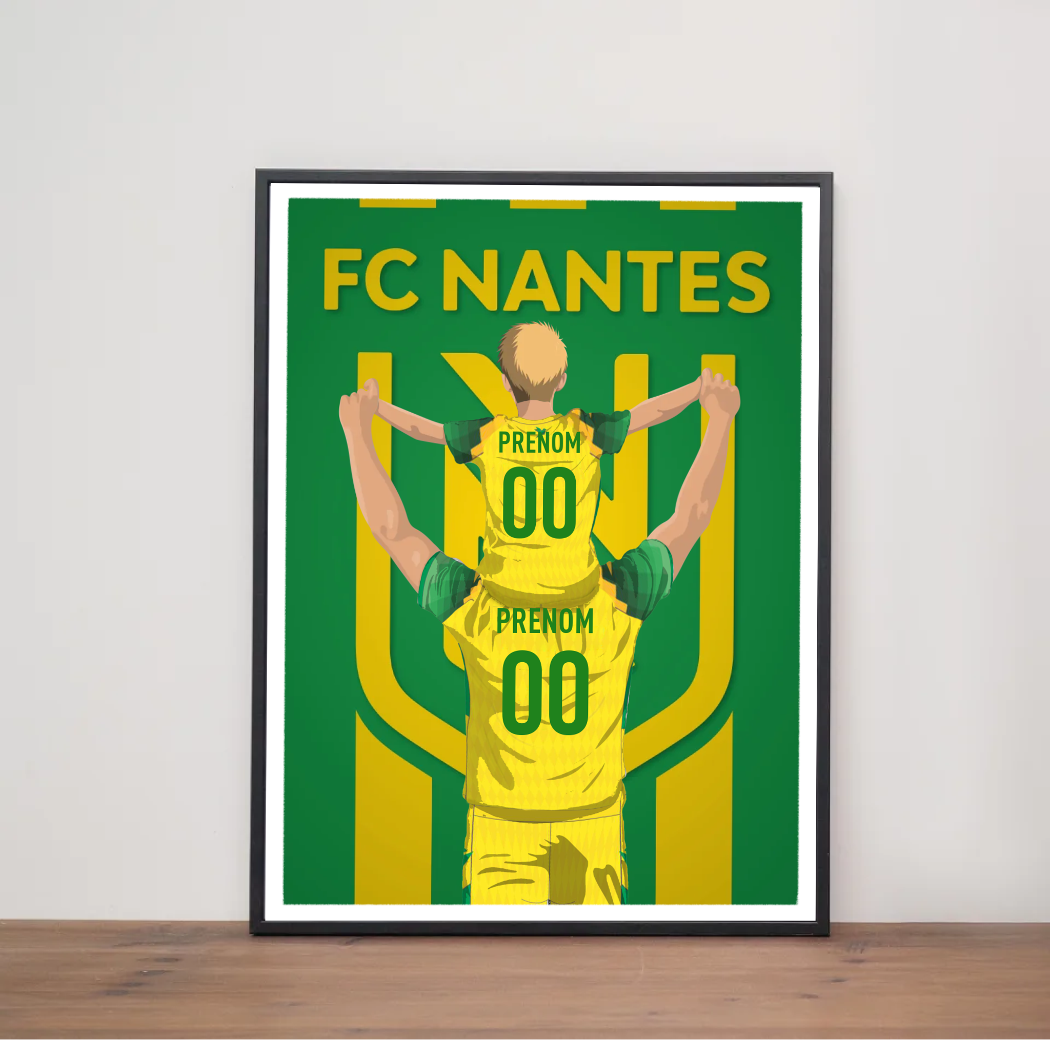 Affiche FC Nantes - Père et Enfant Personnalisé