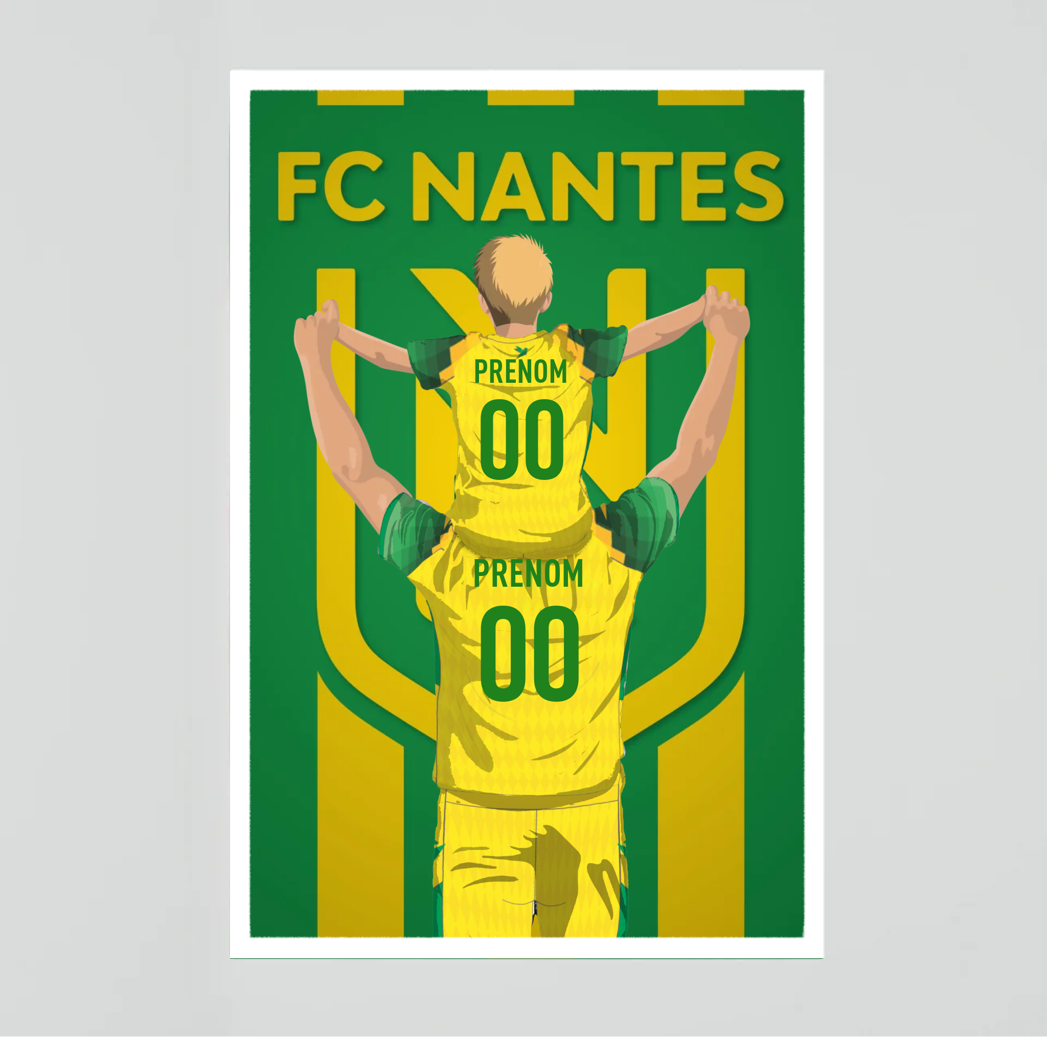 Affiche FC Nantes - Père et Enfant Personnalisé