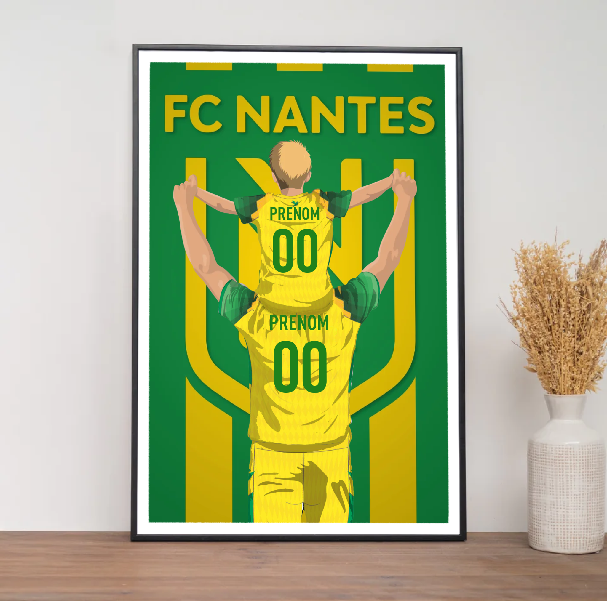 Affiche FC Nantes - Père et Enfant Personnalisé
