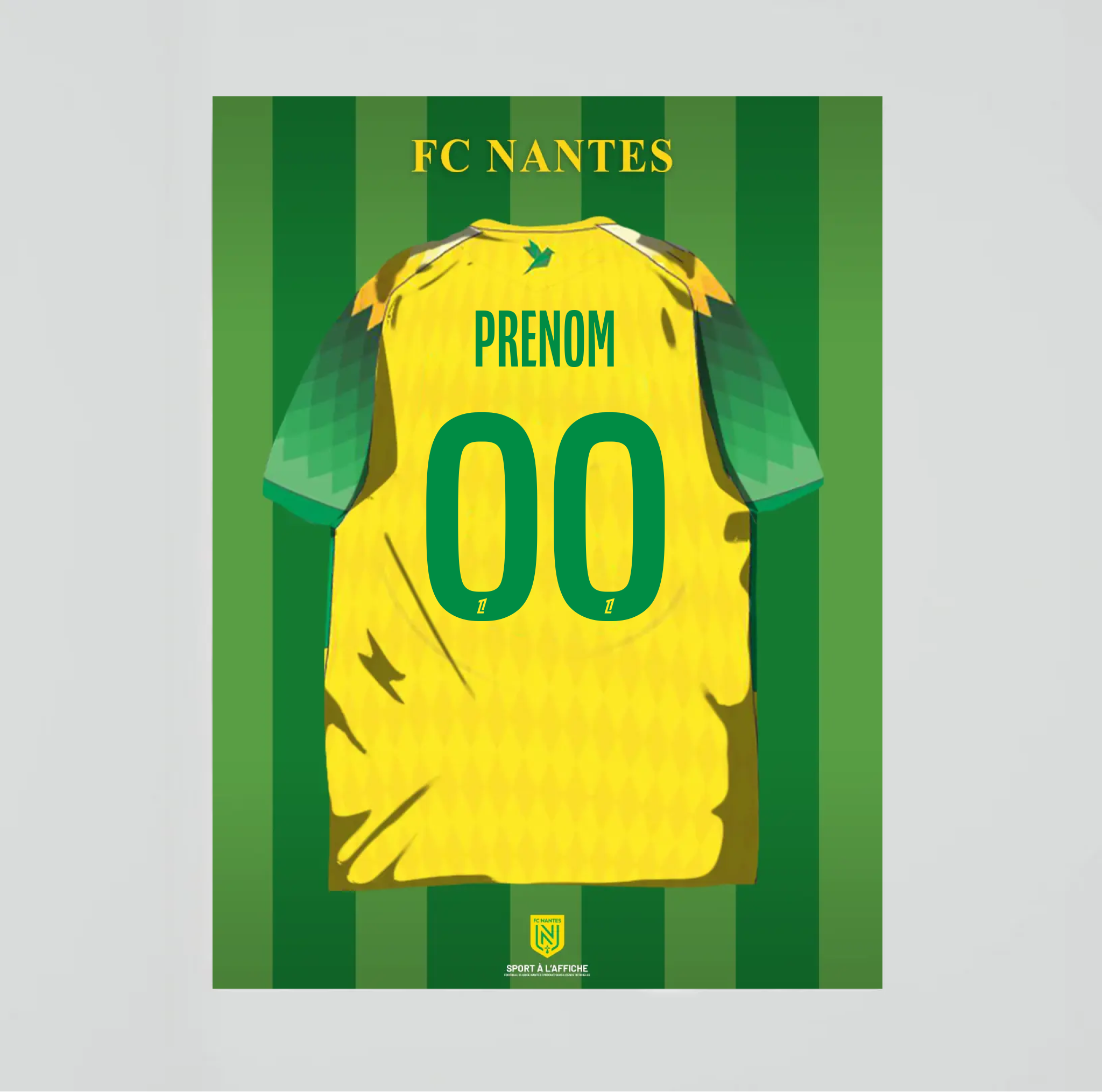Affiche FC Nantes - Maillot Personnalisé