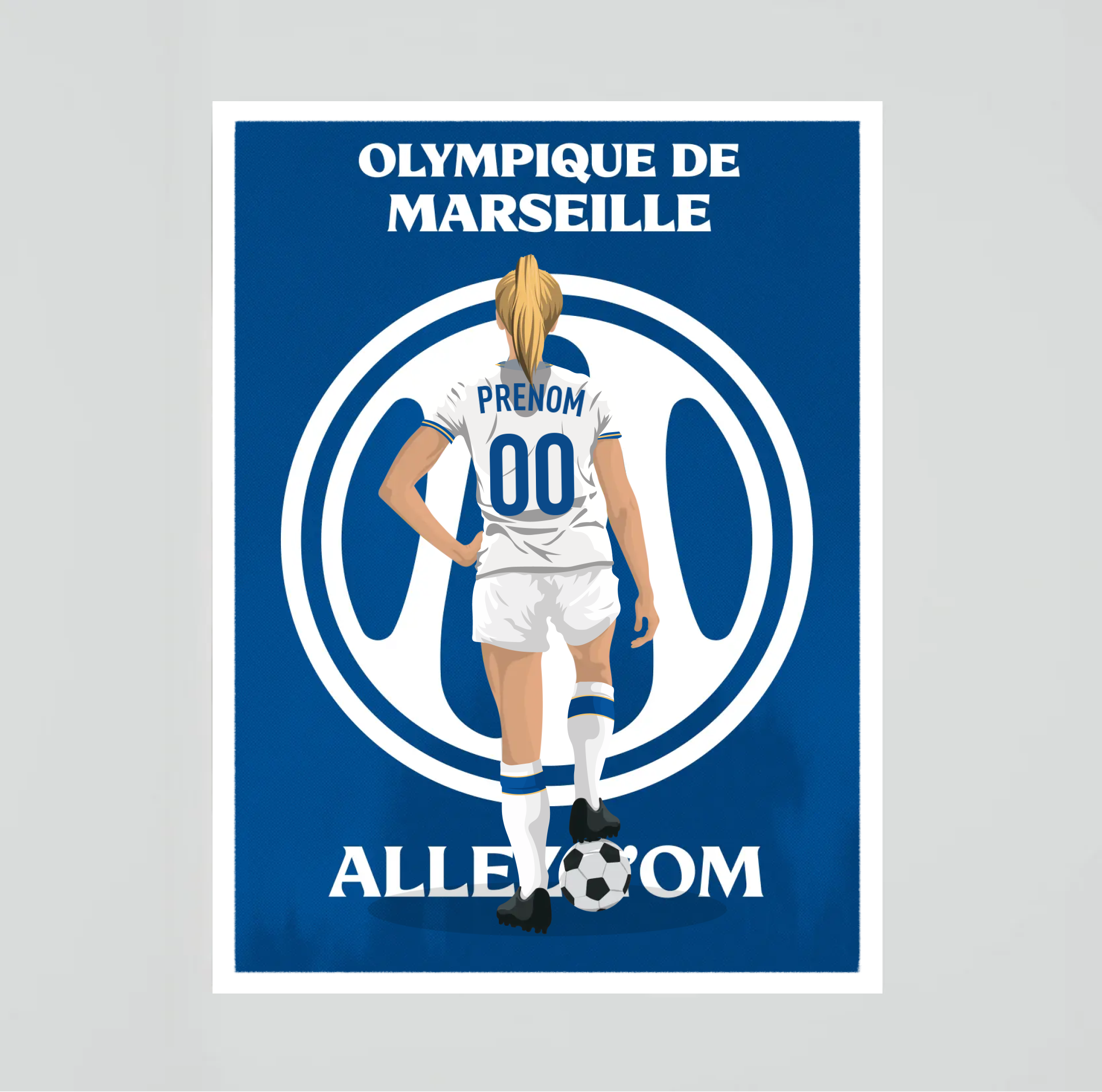 Affiche Foot OM - Adulte Personnalisé