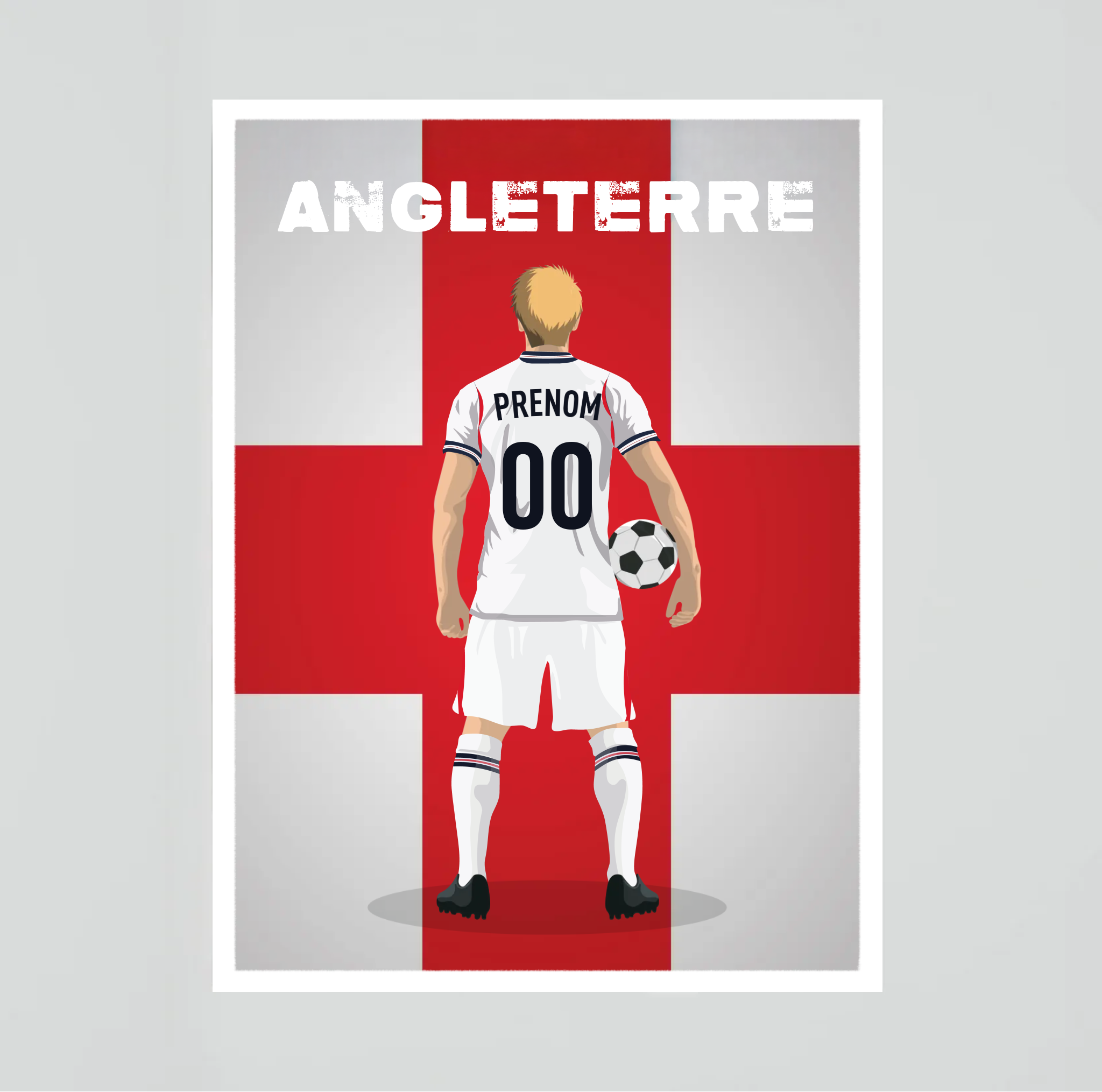 Affiche Foot Angleterre - Adulte Personnalisé