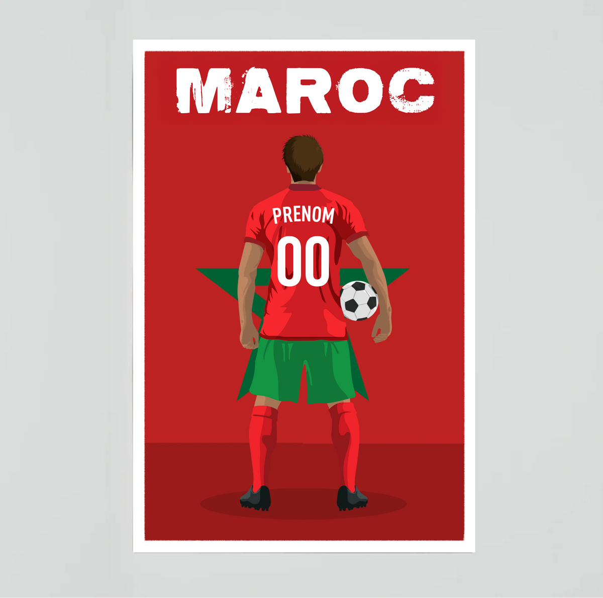 Affiche Foot Maroc - Adulte Personnalisé