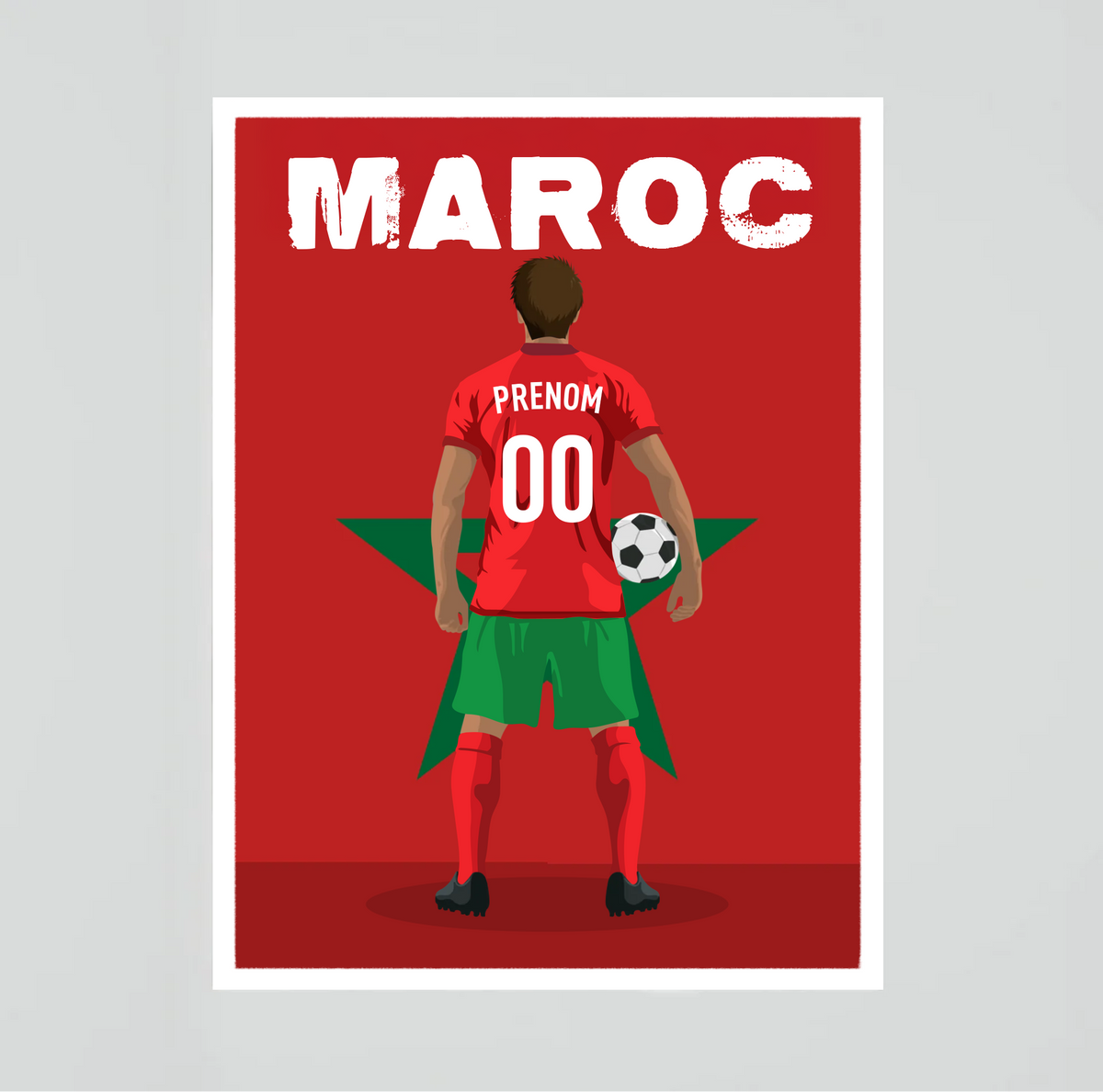 Affiche Foot Maroc - Adulte Personnalisé