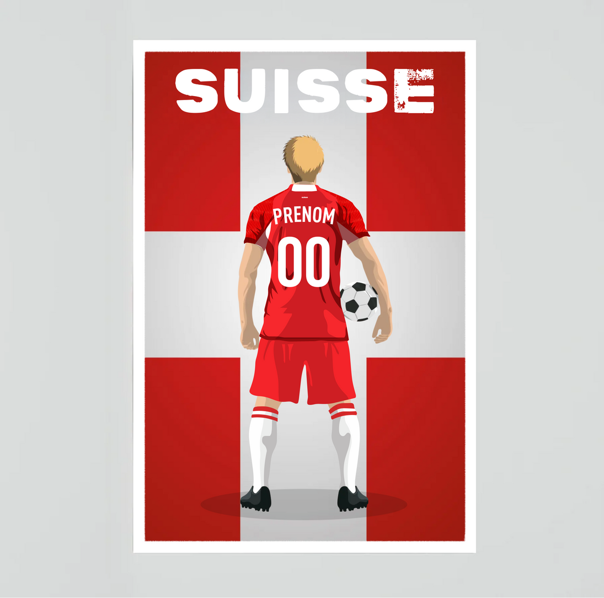Affiche Foot Suisse - Adulte Personnalisé
