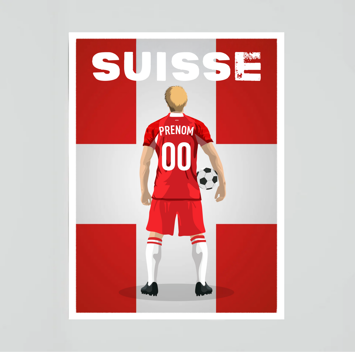 Affiche Foot Suisse - Adulte Personnalisé