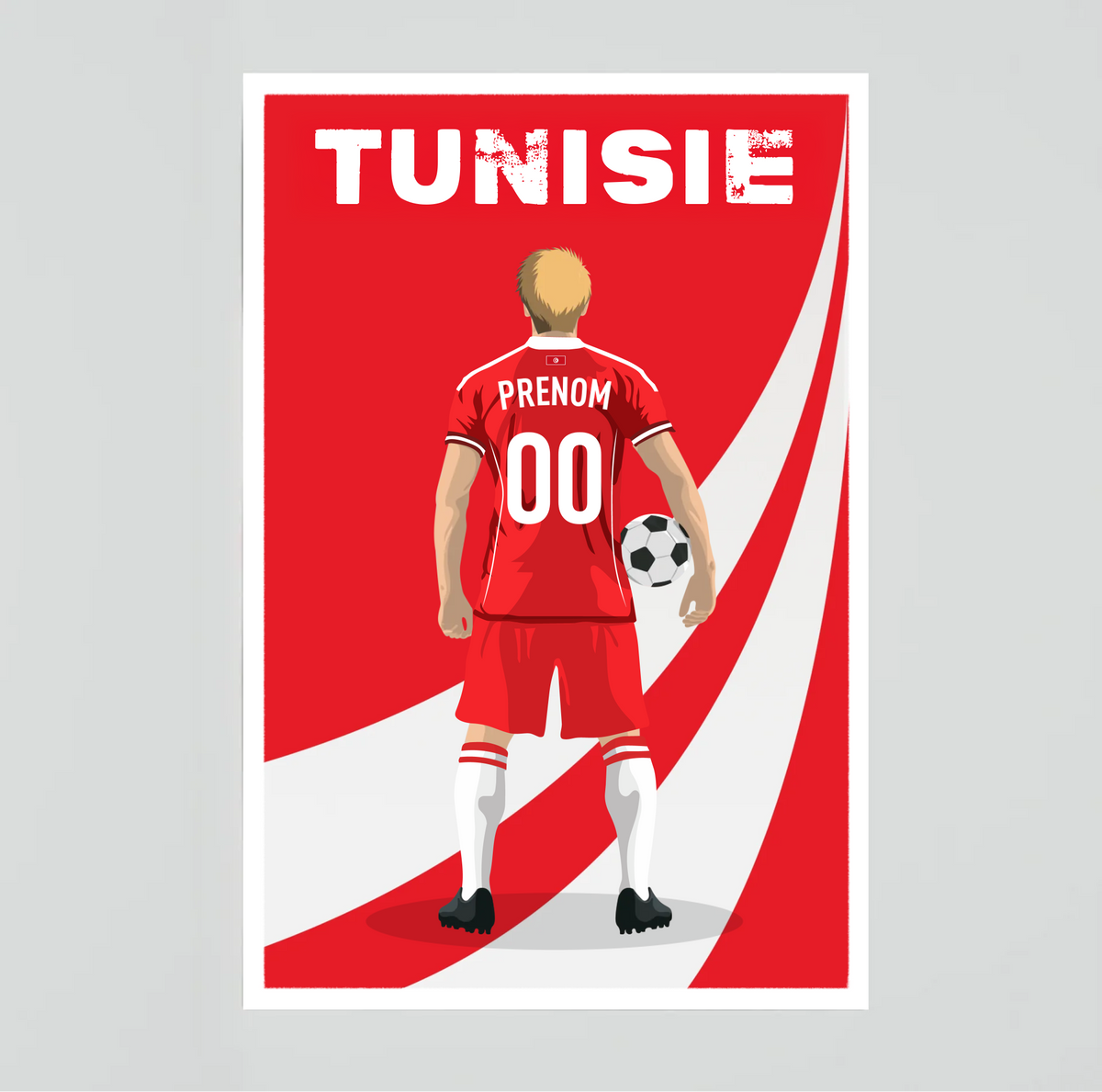 Affiche Foot Tunisie - Adulte Personnalisé