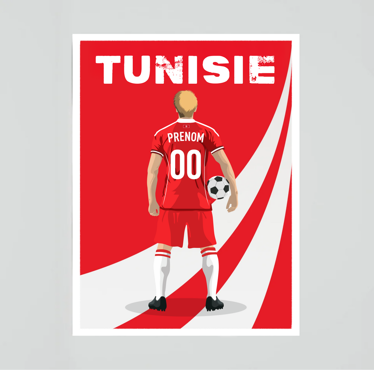 Affiche Foot Tunisie - Adulte Personnalisé