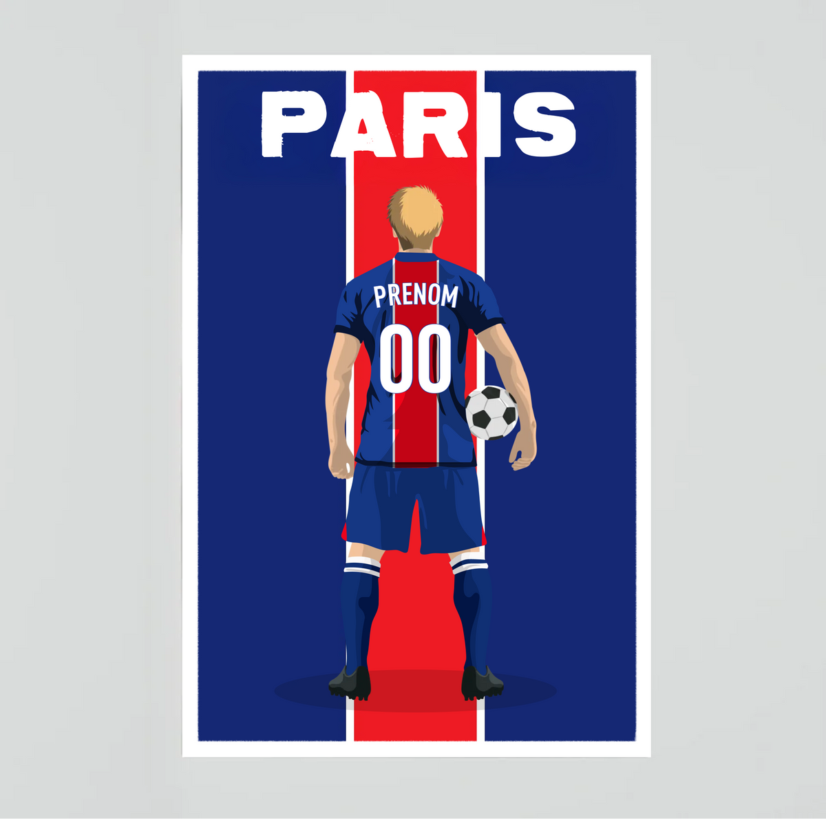 Affiche Foot Paris - Adulte Personnalisé