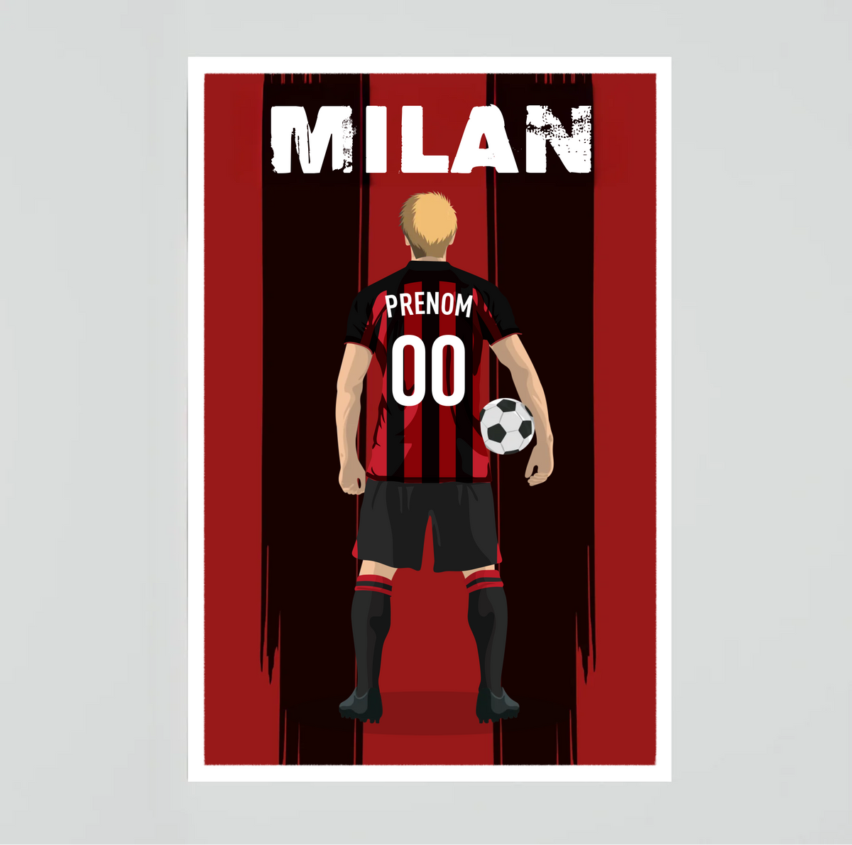 Affiche Foot Milan - Adulte Personnalisé