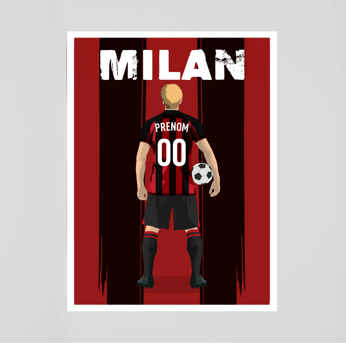 Affiche Foot Milan - Adulte Personnalisé
