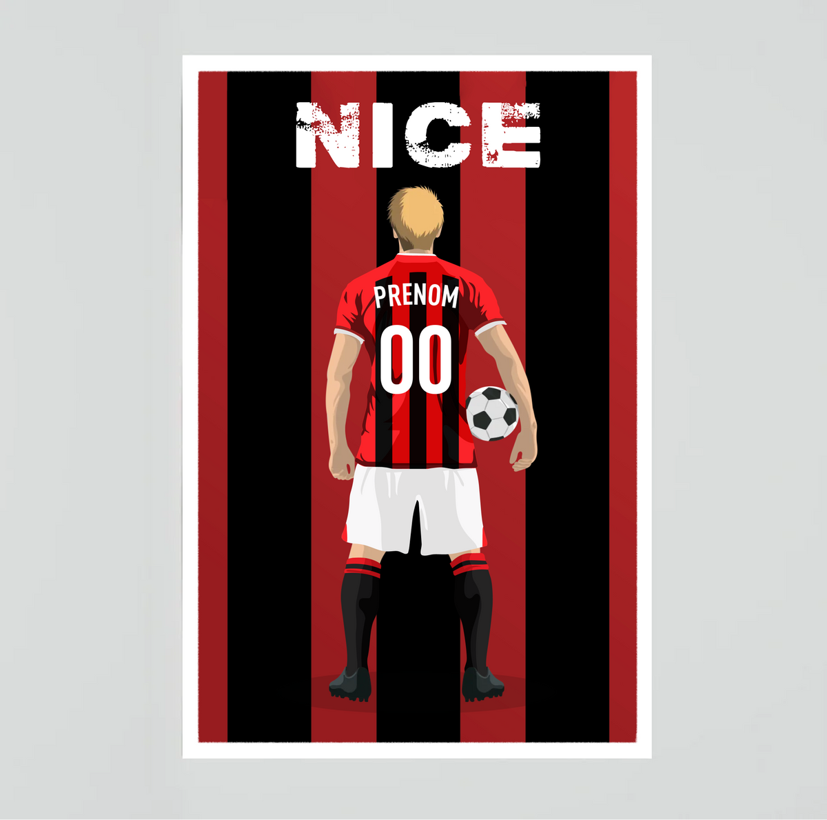 Affiche Foot Nice - Adulte Personnalisé