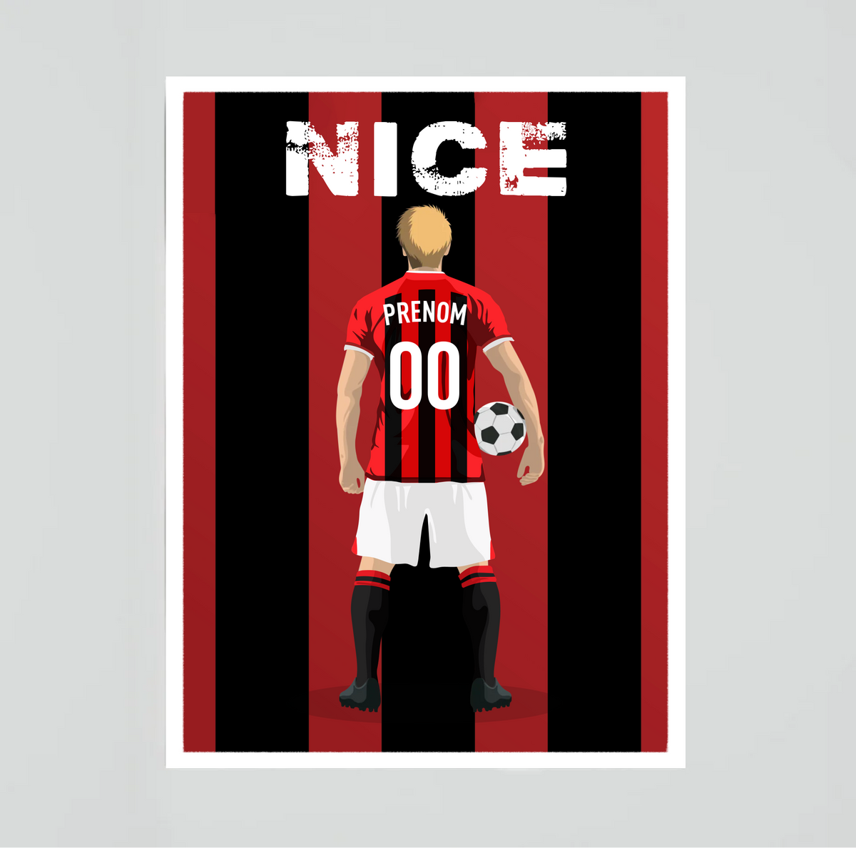 Affiche Foot Nice - Adulte Personnalisé