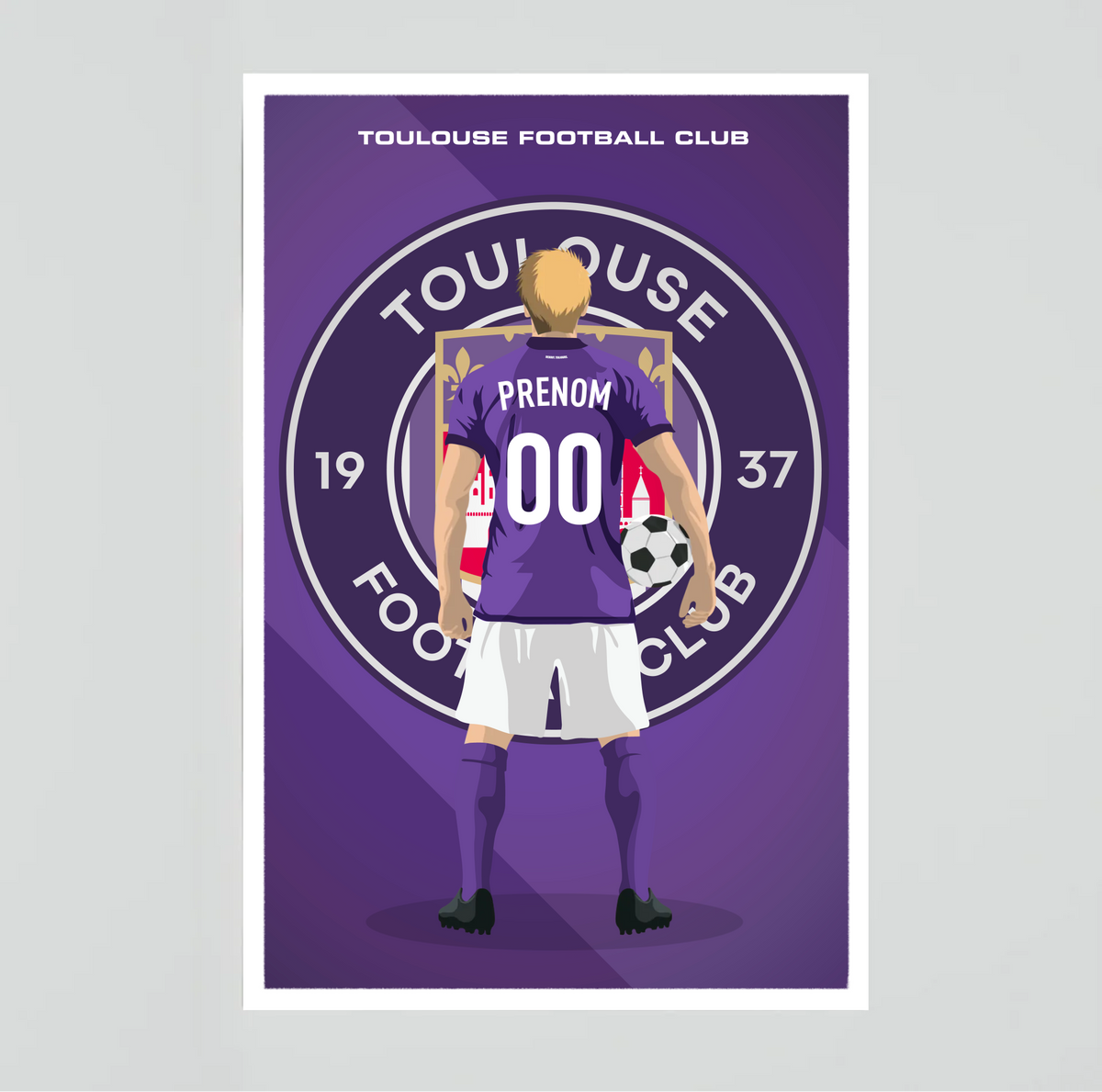 Affiche Foot Toulouse - Adulte Personnalisé