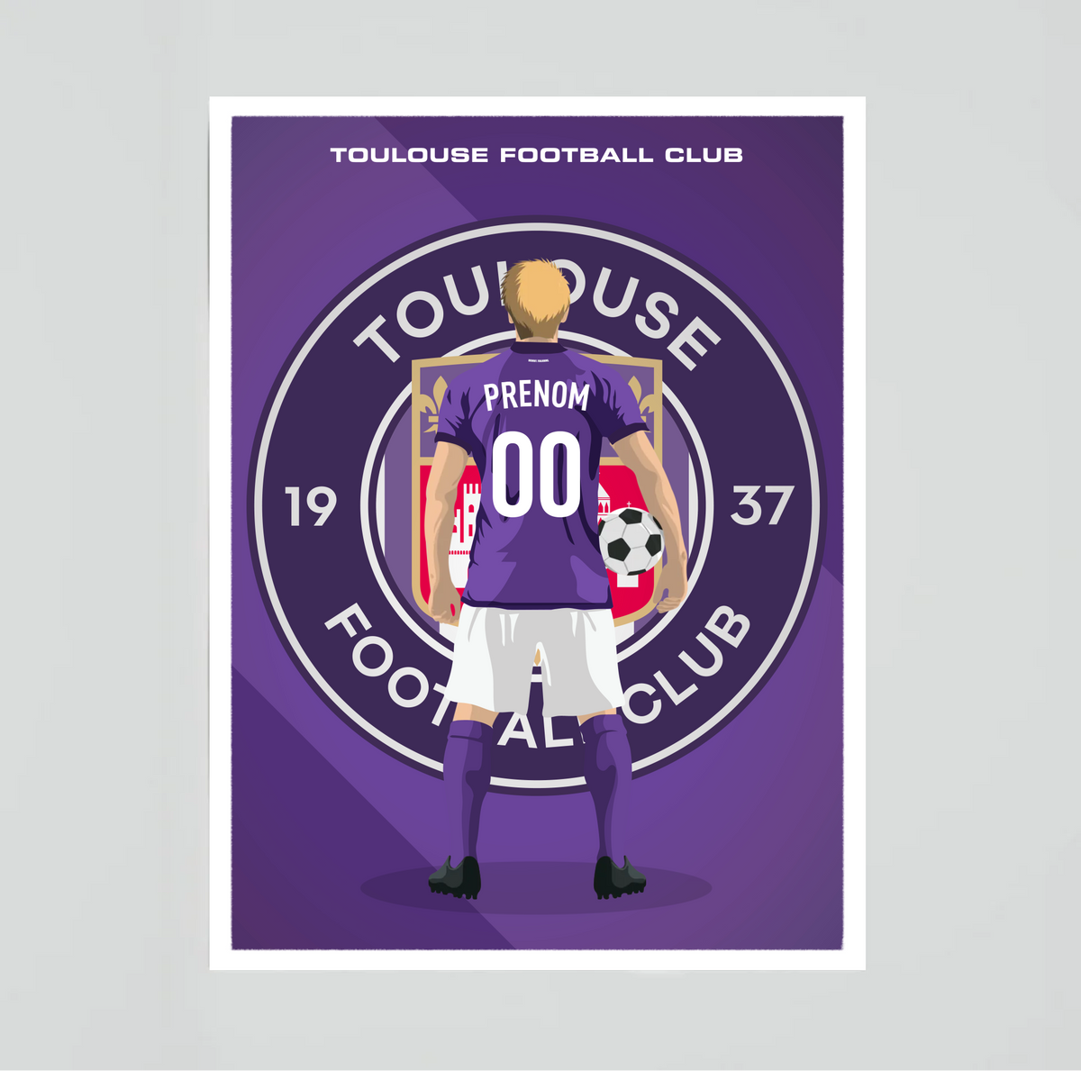 Affiche Foot Toulouse - Adulte Personnalisé