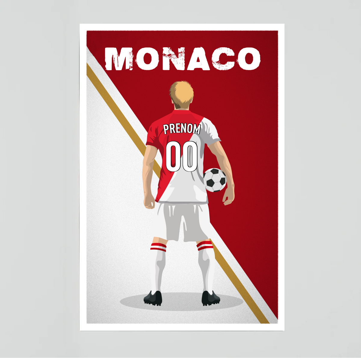 Affiche Foot Monaco - Adulte Personnalisé