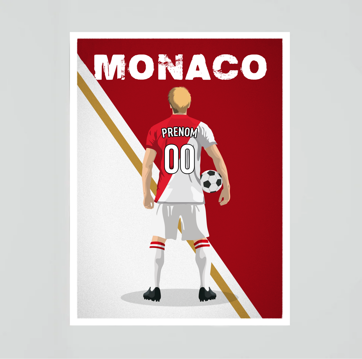Affiche Foot Monaco - Adulte Personnalisé