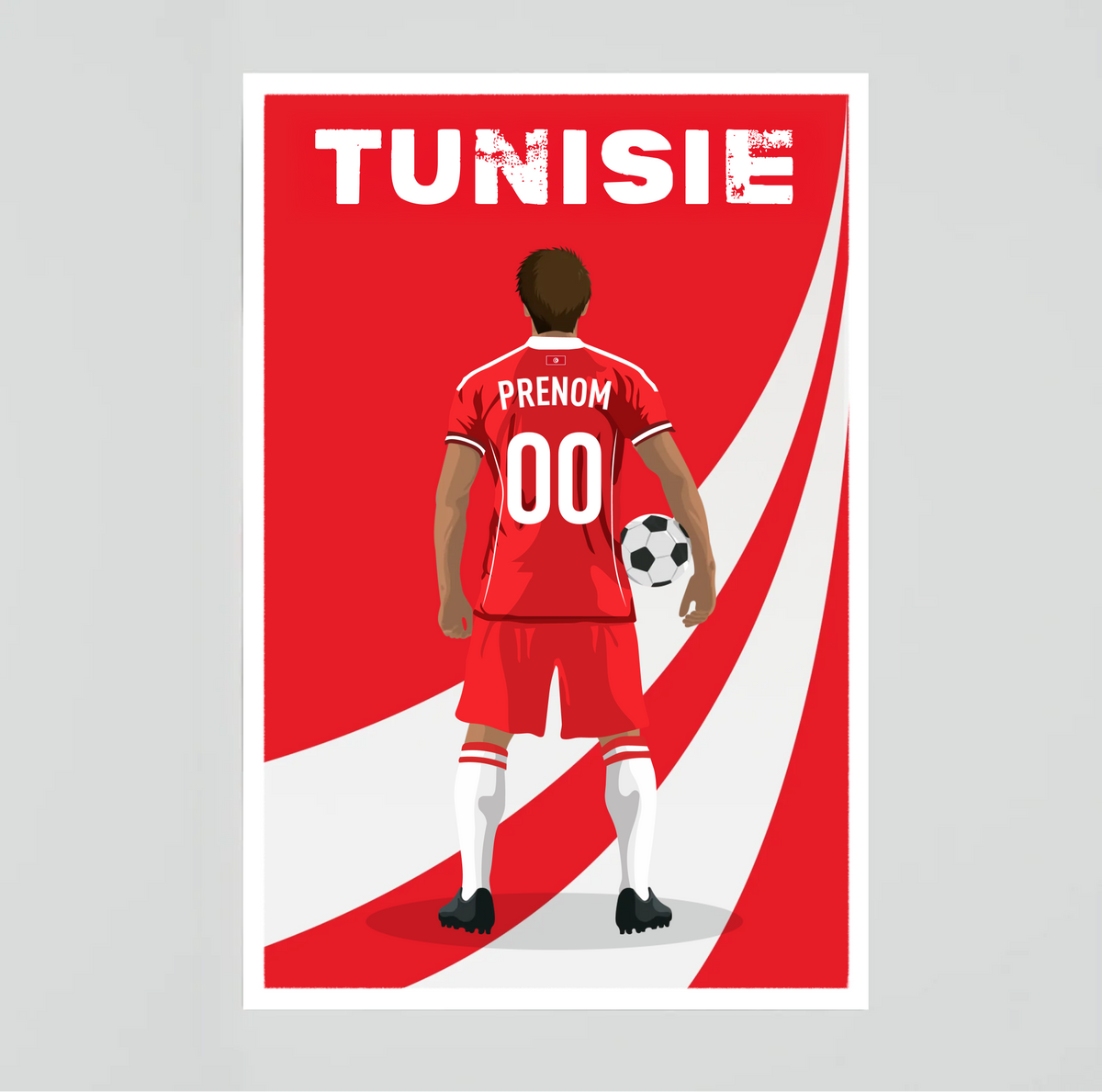Affiche Foot Tunisie - Adulte Personnalisé