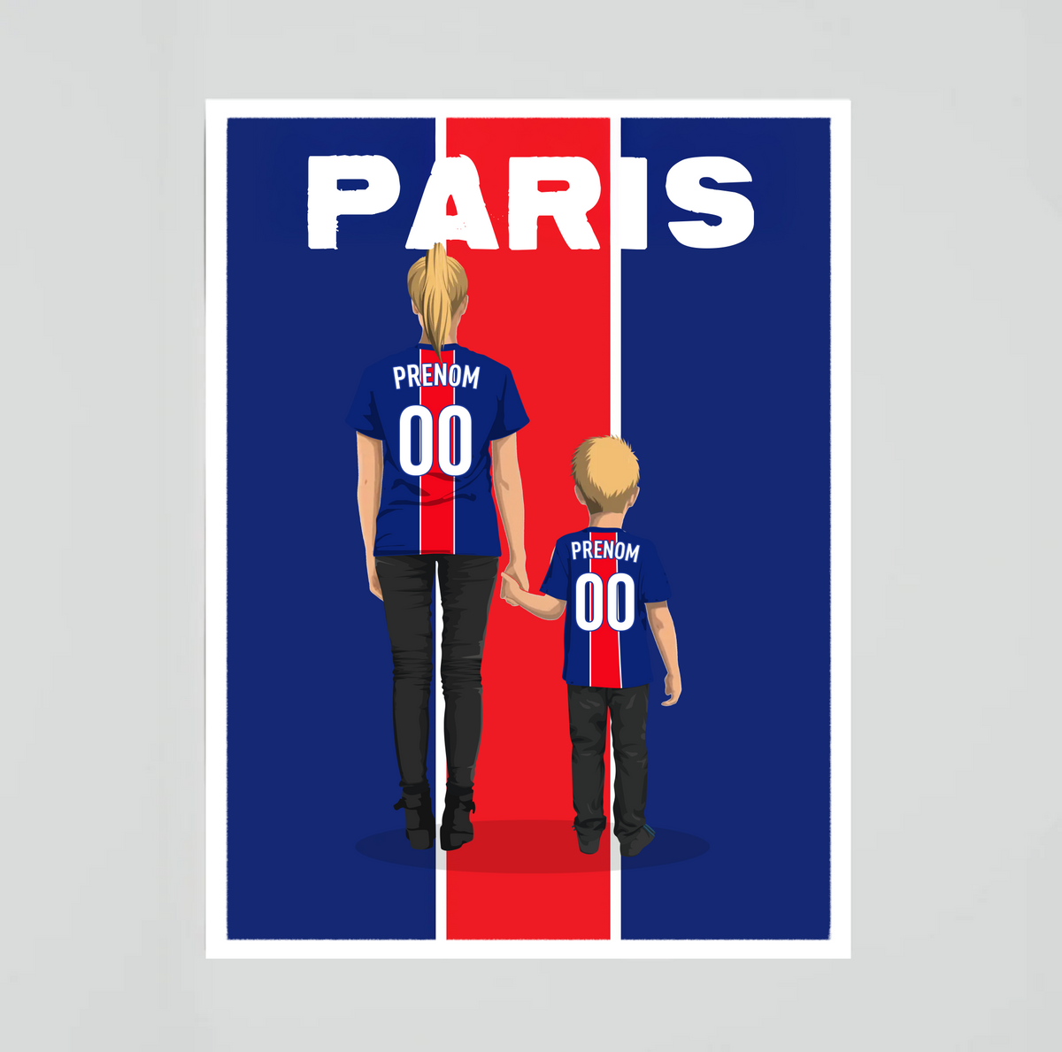 Affiche Foot Paris - Mère et Enfant Personnalisé