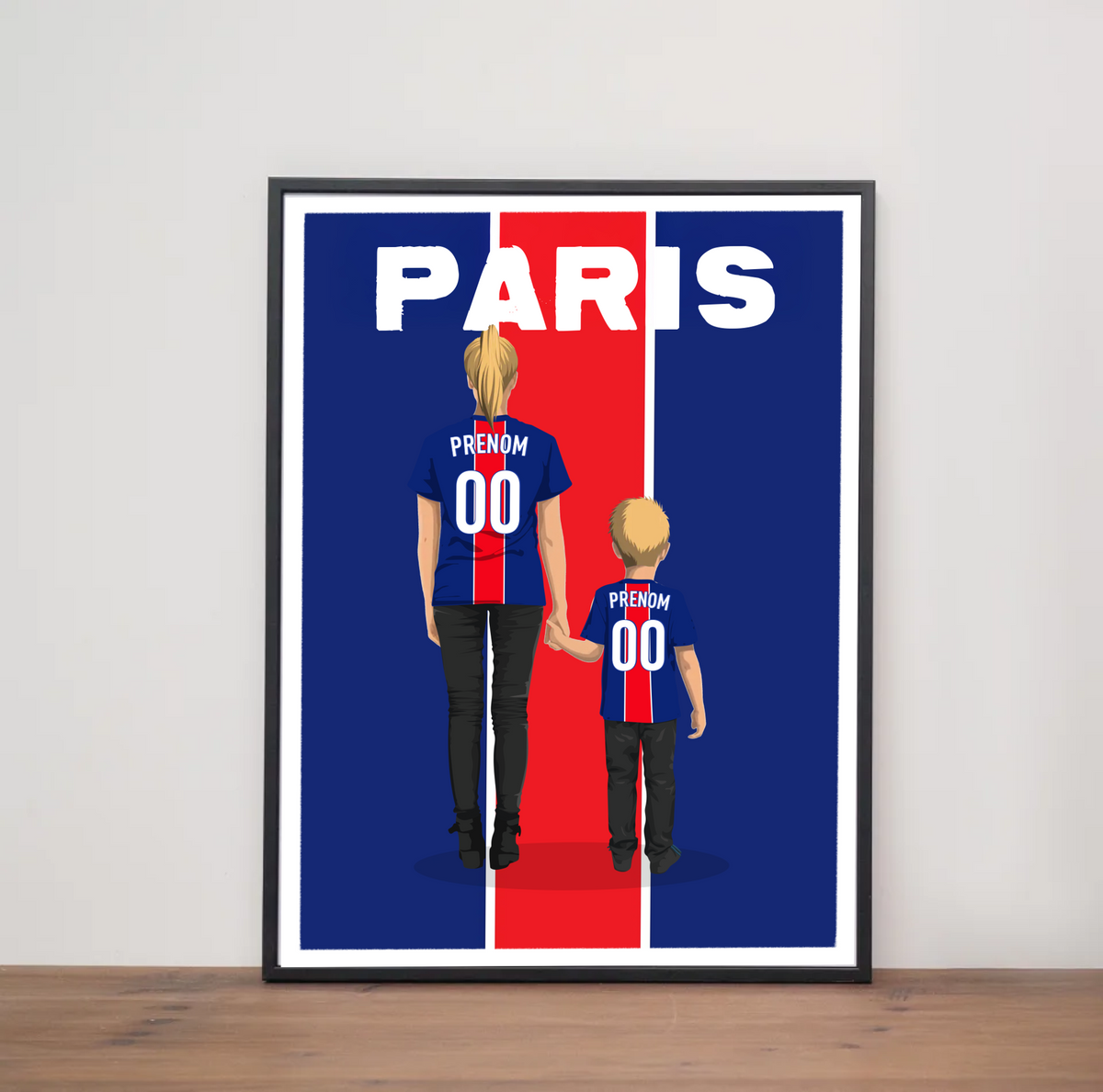 Affiche Foot Paris - Mère et Enfant Personnalisé