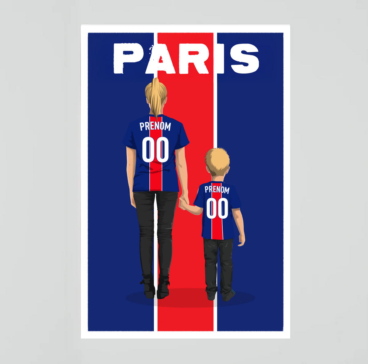 Affiche Foot Paris - Mère et Enfant Personnalisé