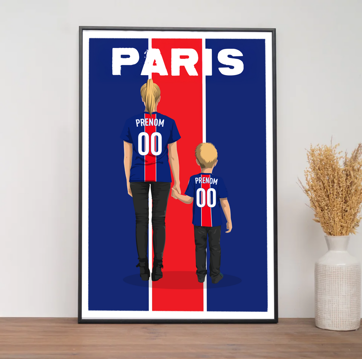 Affiche Foot Paris - Mère et Enfant Personnalisé