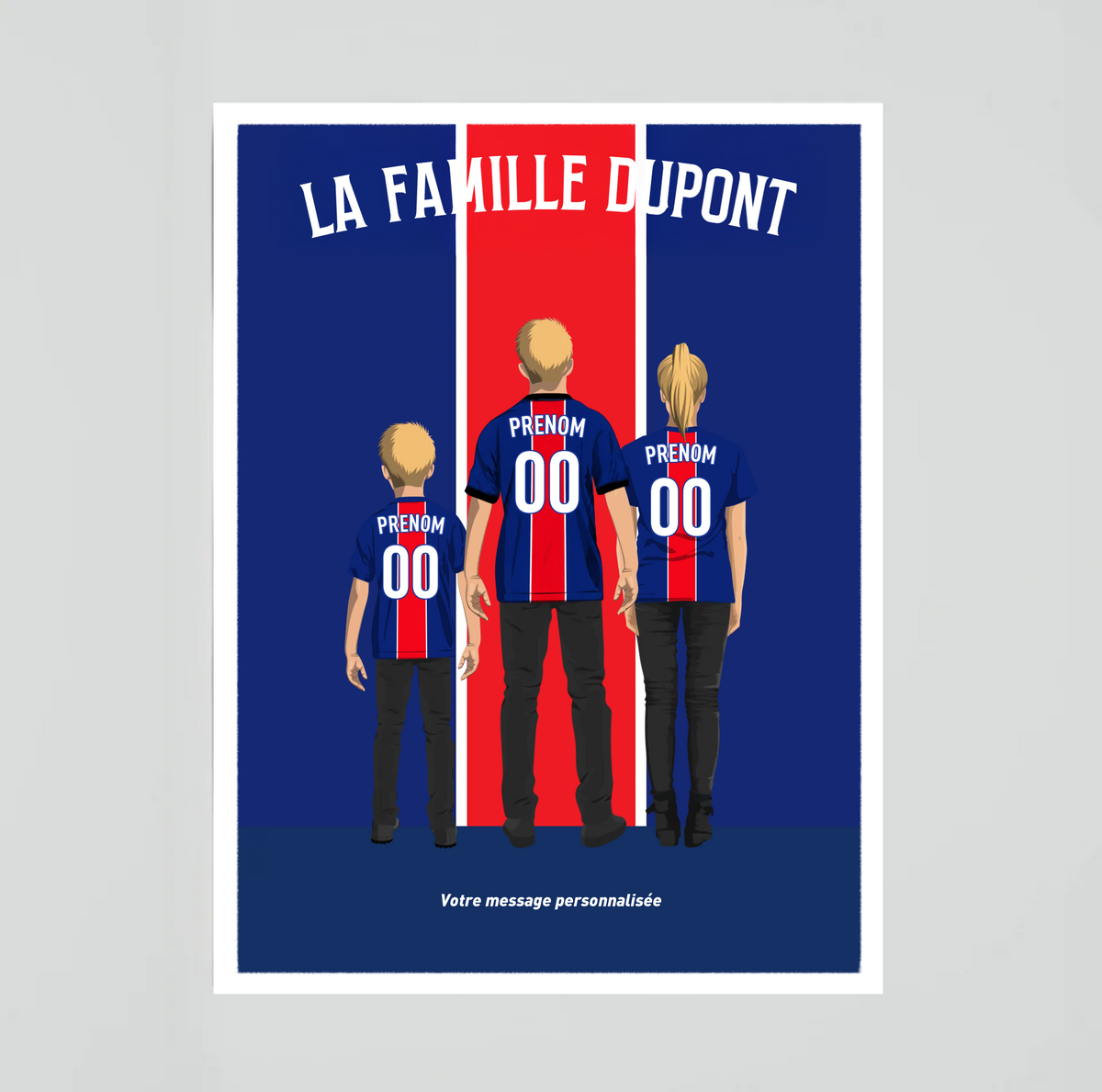 Affiche Foot Paris - Famille Personnalisée