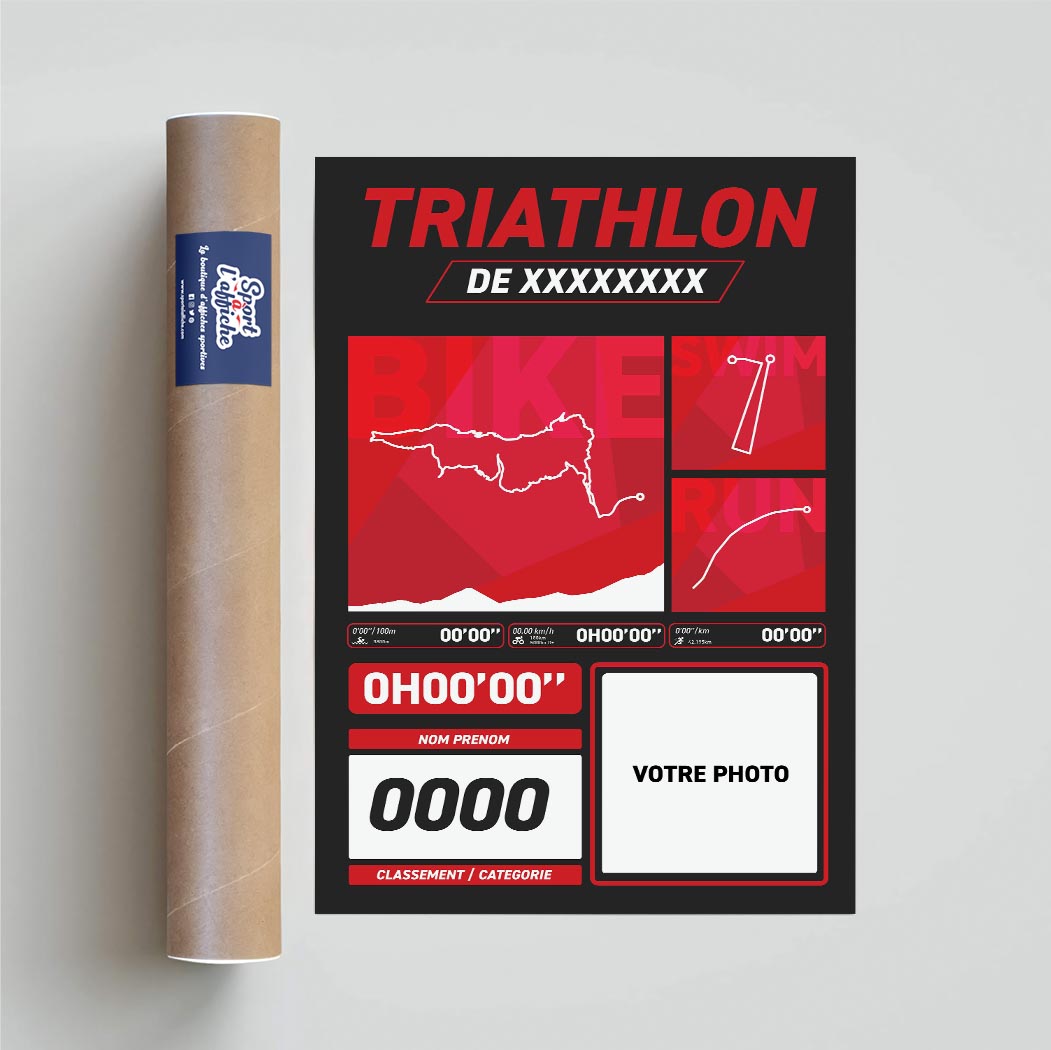 Affiche Triathlon Personnalisé - Votre course sur mesure