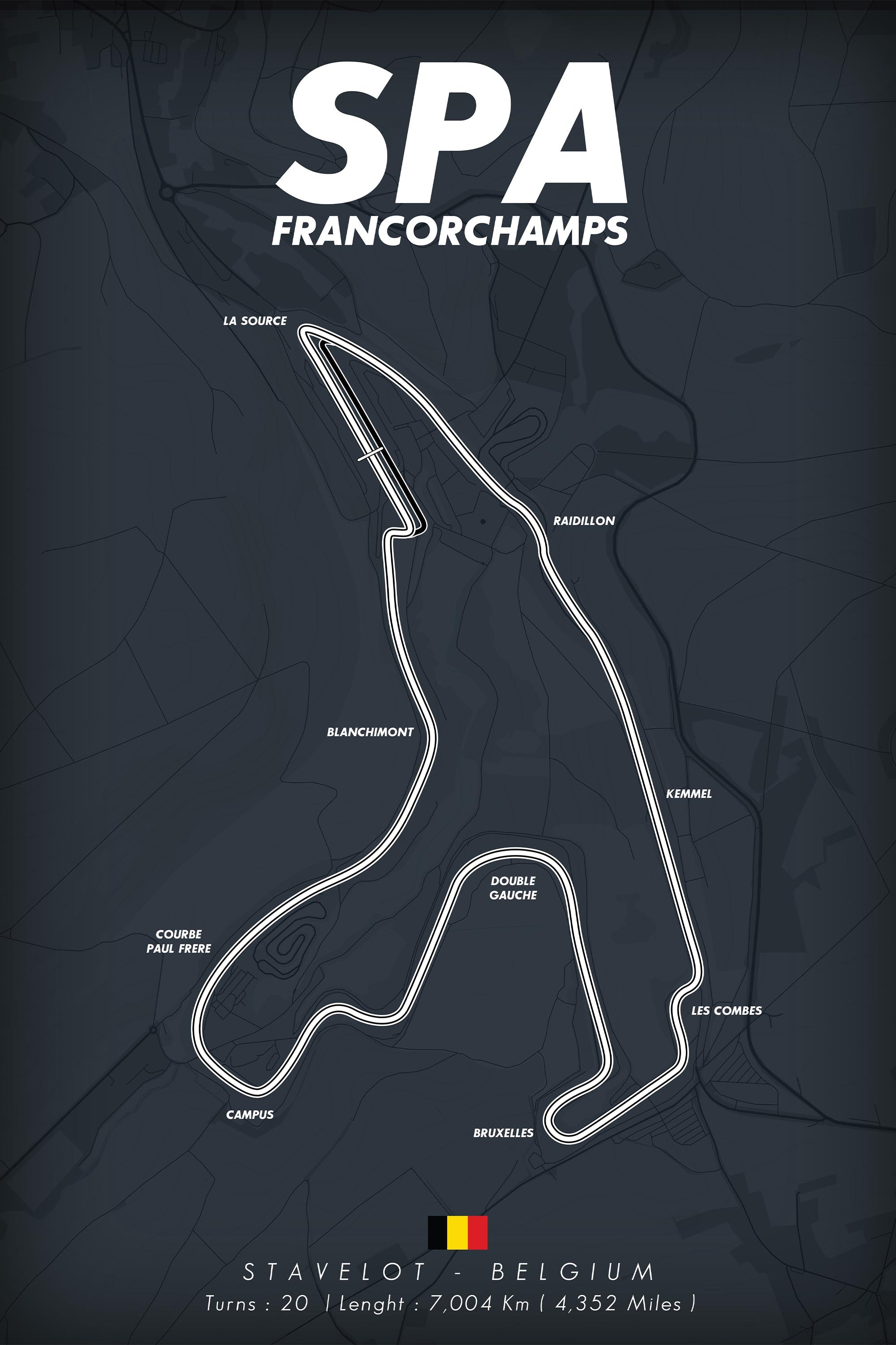 Affiche F1 - Circuit Spa