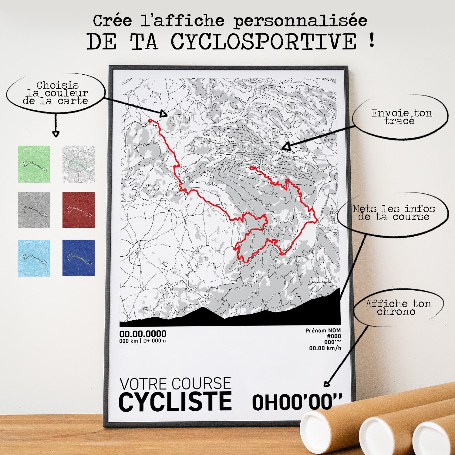 Affiche Cyclisme - Votre Course Personnalisée