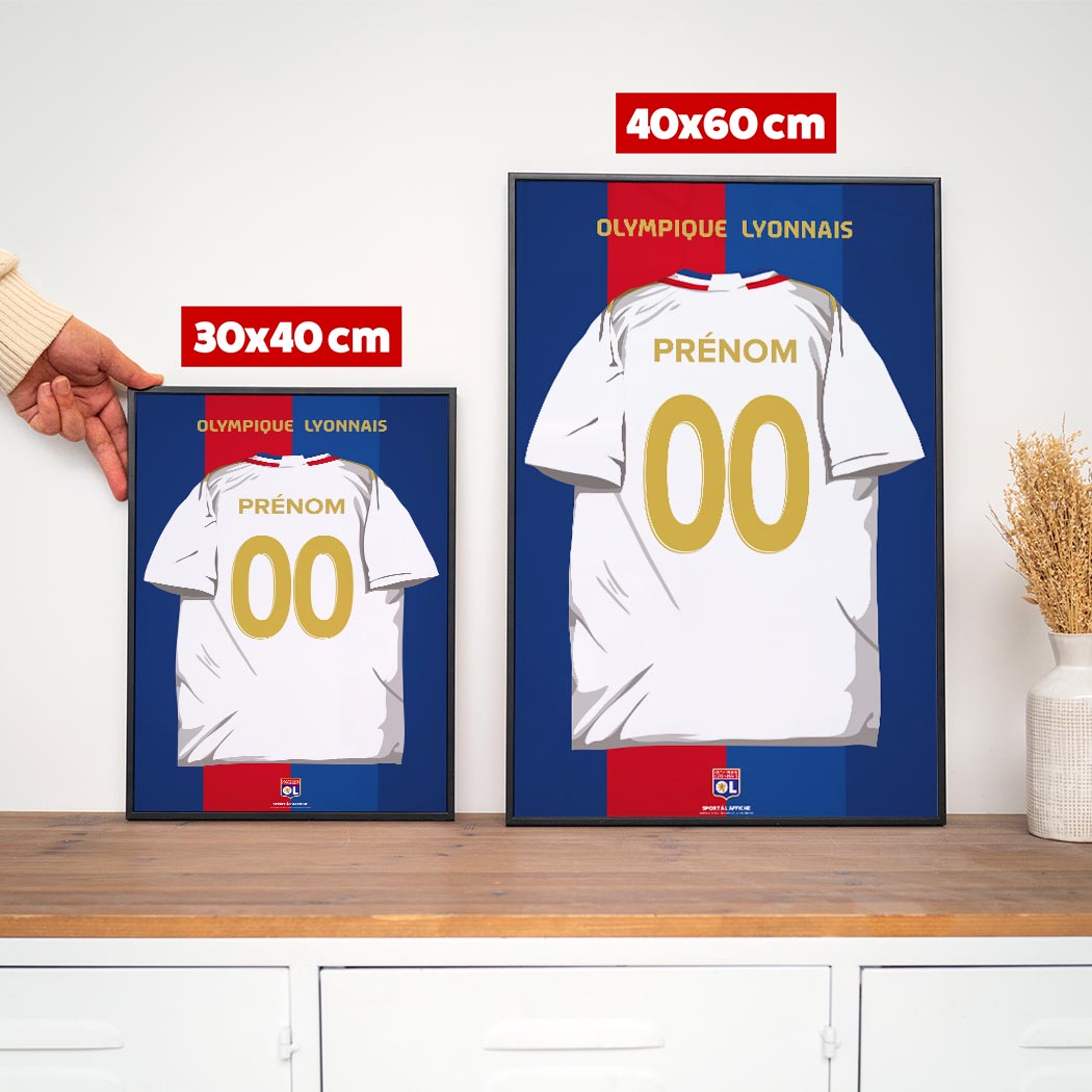 Affiche Olympique Lyonnais - Maillot Personnalisé