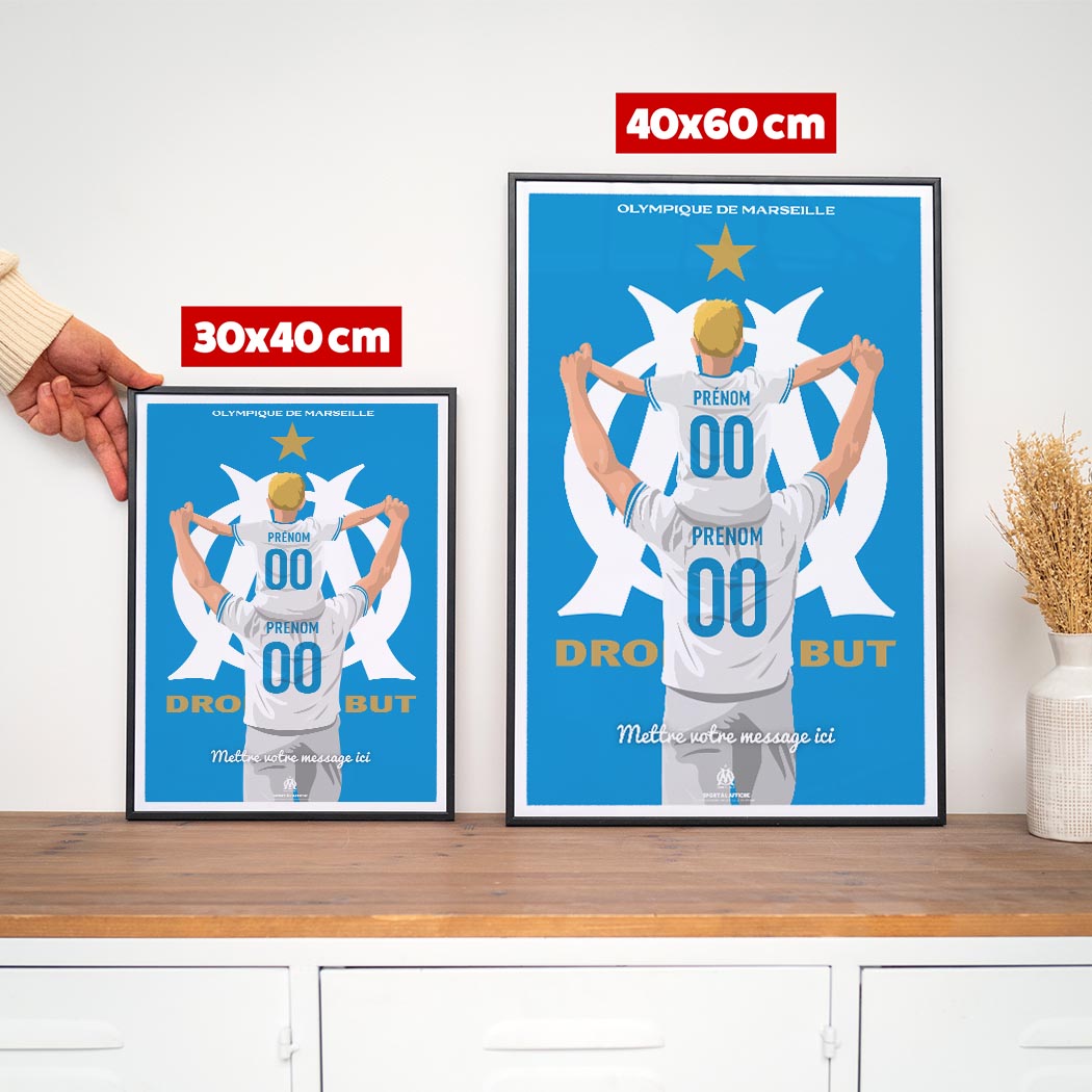 Affiche OM - Père et Enfant Personnalisé