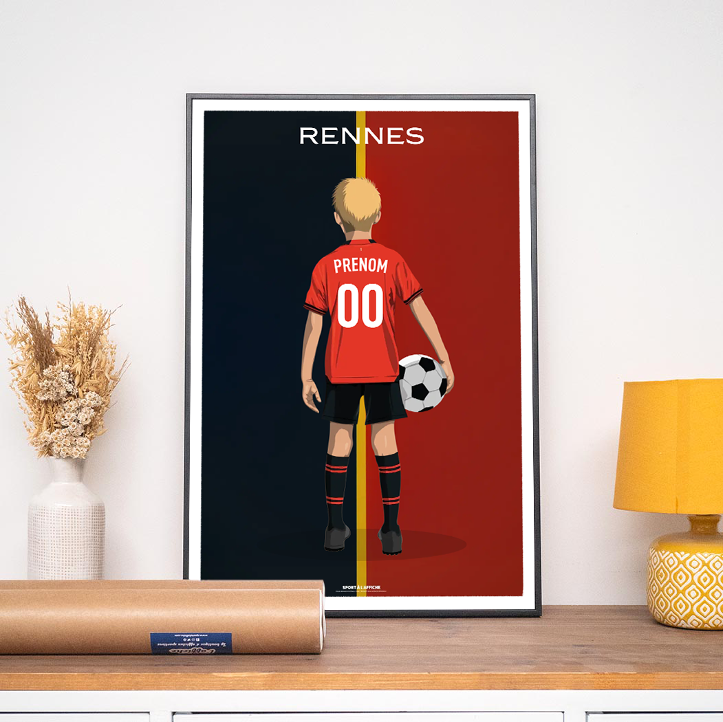 Affiche Foot Rennes - Enfant Personnalisé
