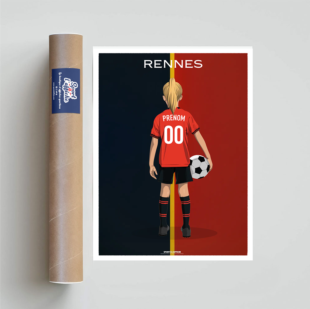 Affiche Foot Rennes - Enfant Personnalisé