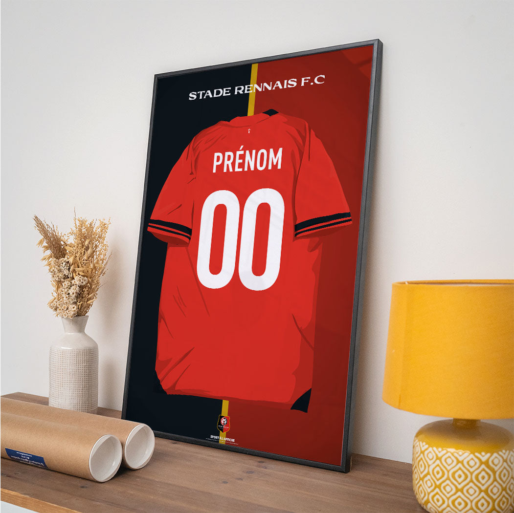 Affiche Stade Rennais F.C. - Maillot Personnalisé