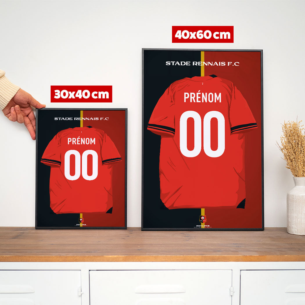 Affiche Stade Rennais F.C. - Maillot Personnalisé