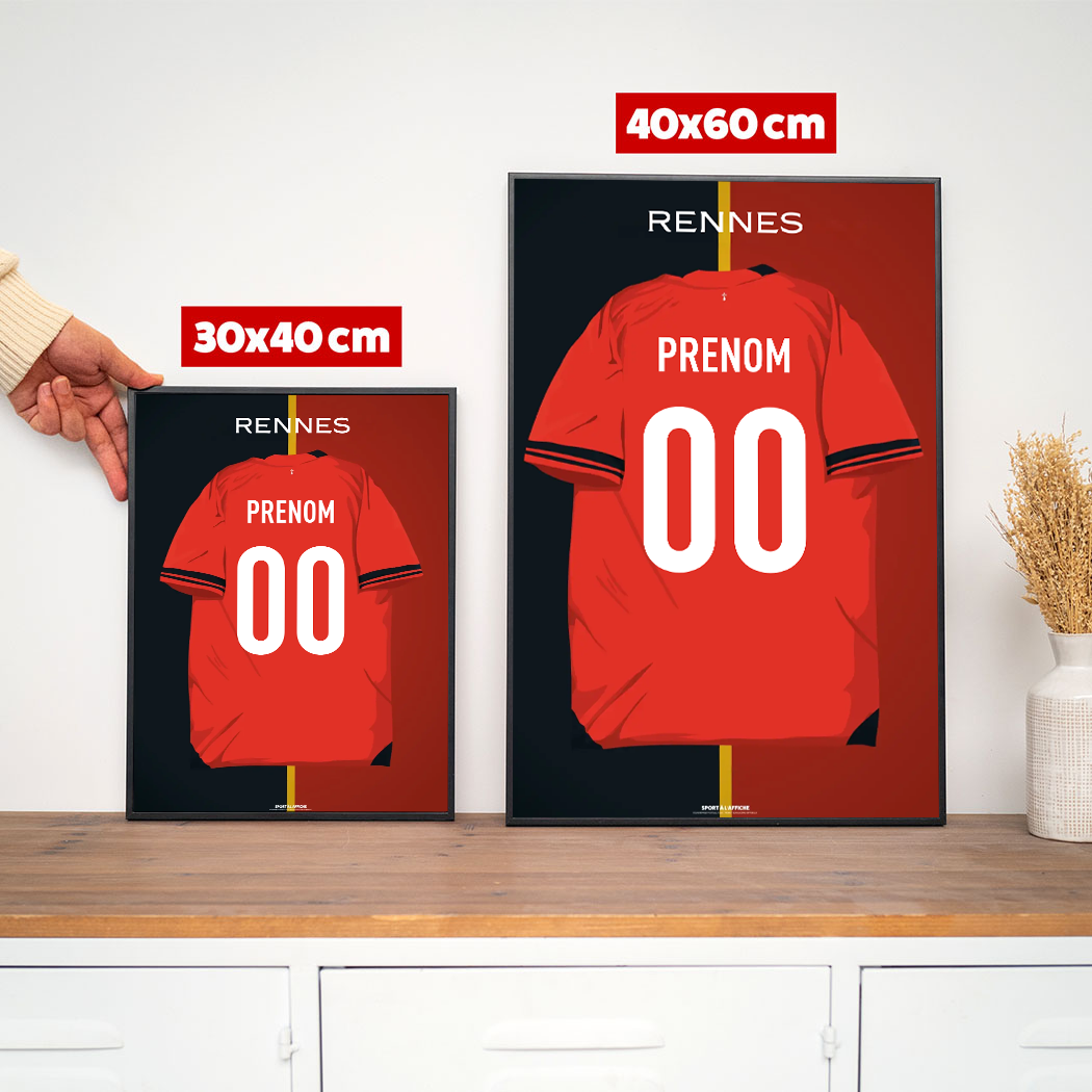 Affiche Foot Rennes - Maillot Personnalisé