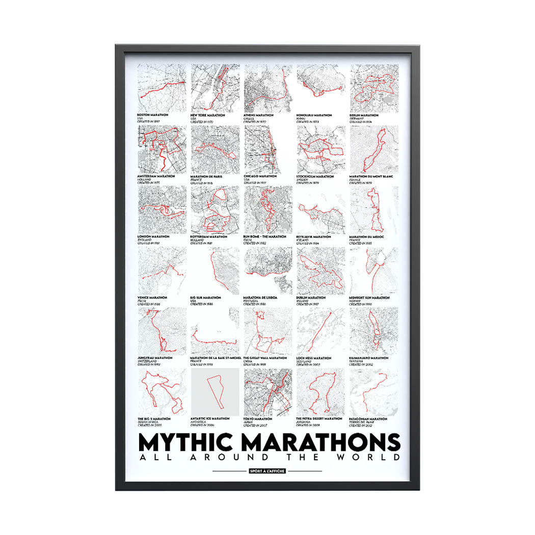 Affiche Running - Les Marathons Mythiques