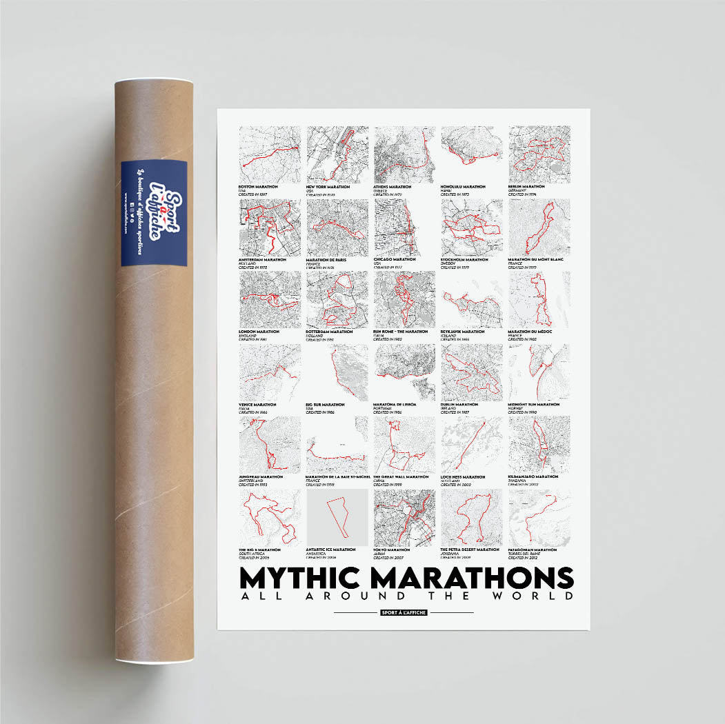 Affiche Running - Les Marathons Mythiques