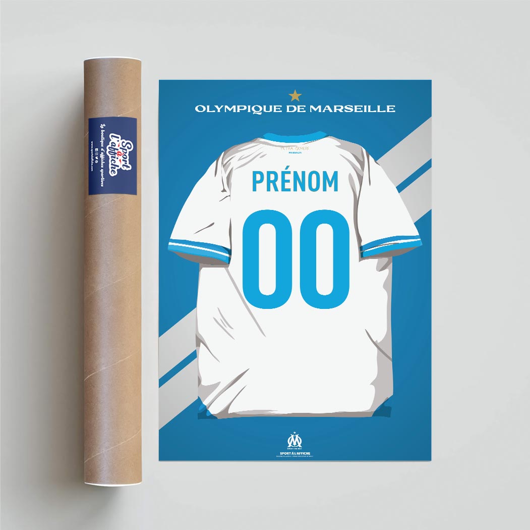 Affiche OM - Maillot Personnalisé