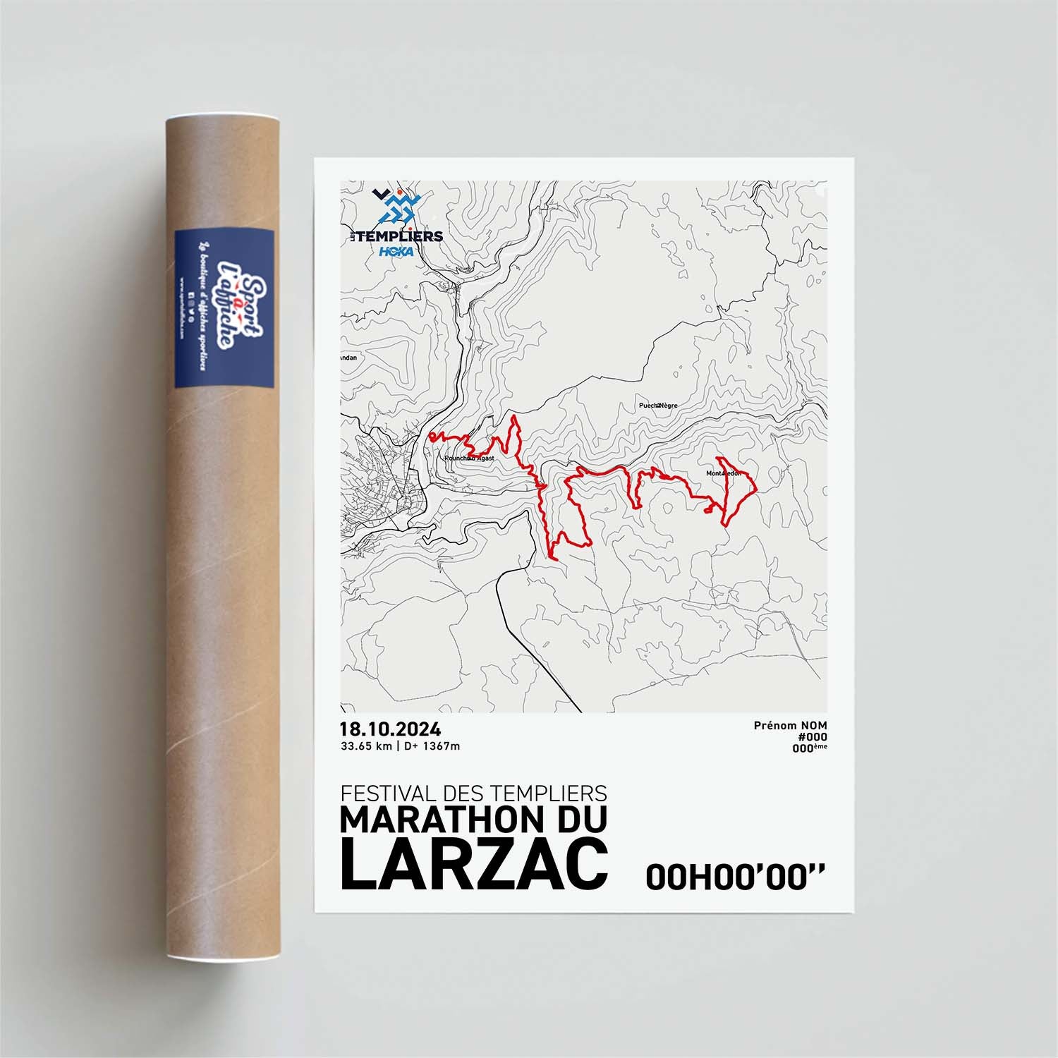 Affiche Running -  Festival des Templiers - Marathon du Larzac