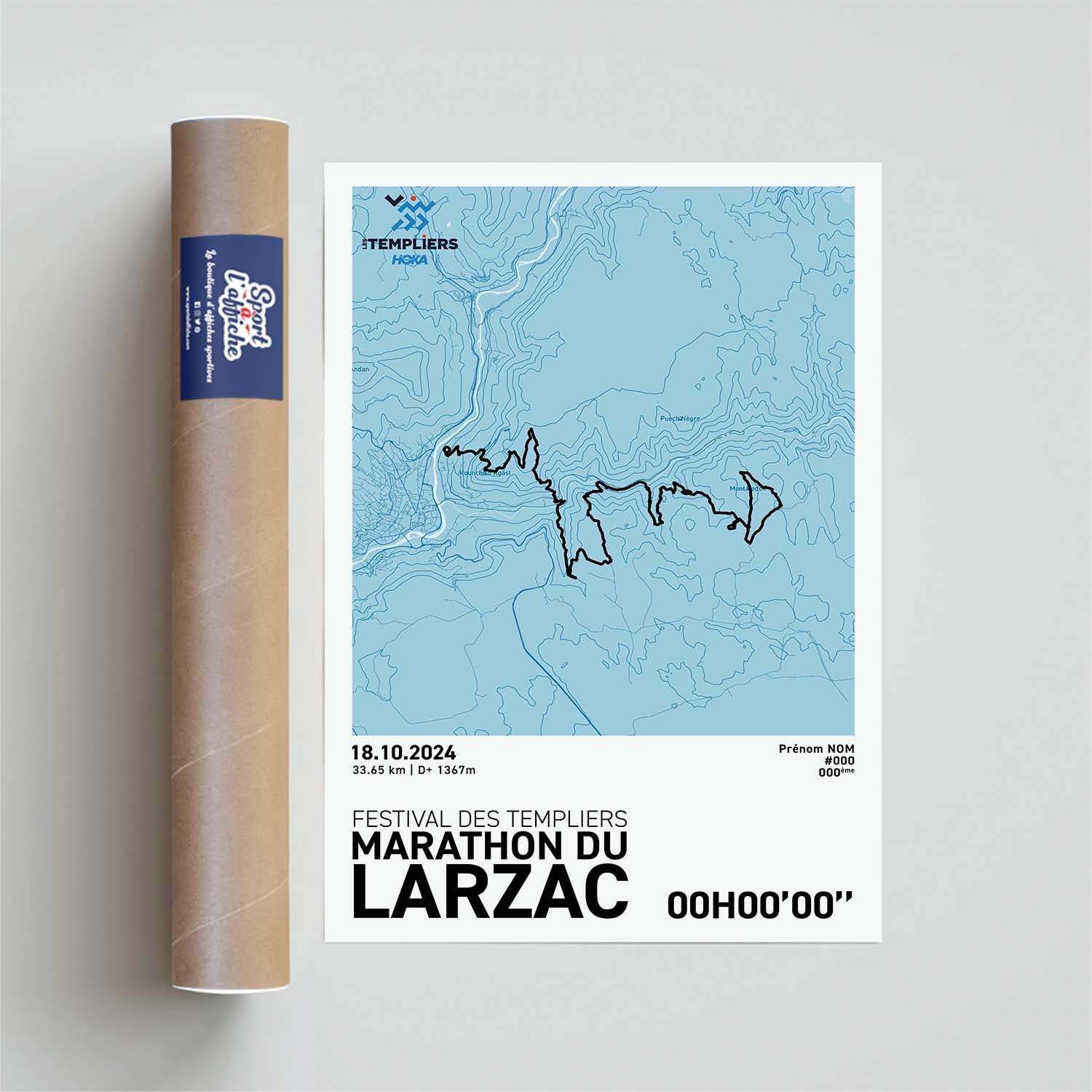 Affiche Running -  Festival des Templiers - Marathon du Larzac