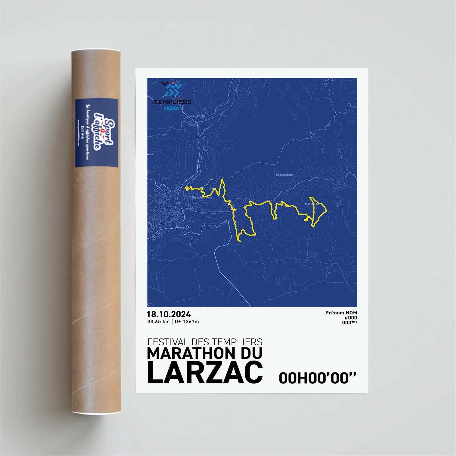 Affiche Running -  Festival des Templiers - Marathon du Larzac