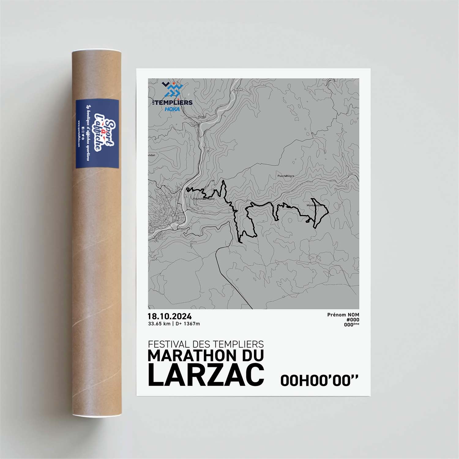 Affiche Running -  Festival des Templiers - Marathon du Larzac
