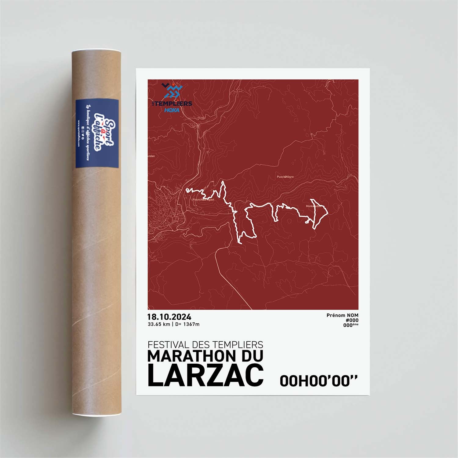 Affiche Running -  Festival des Templiers - Marathon du Larzac