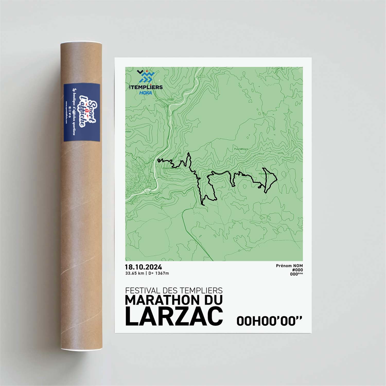 Affiche Running -  Festival des Templiers - Marathon du Larzac